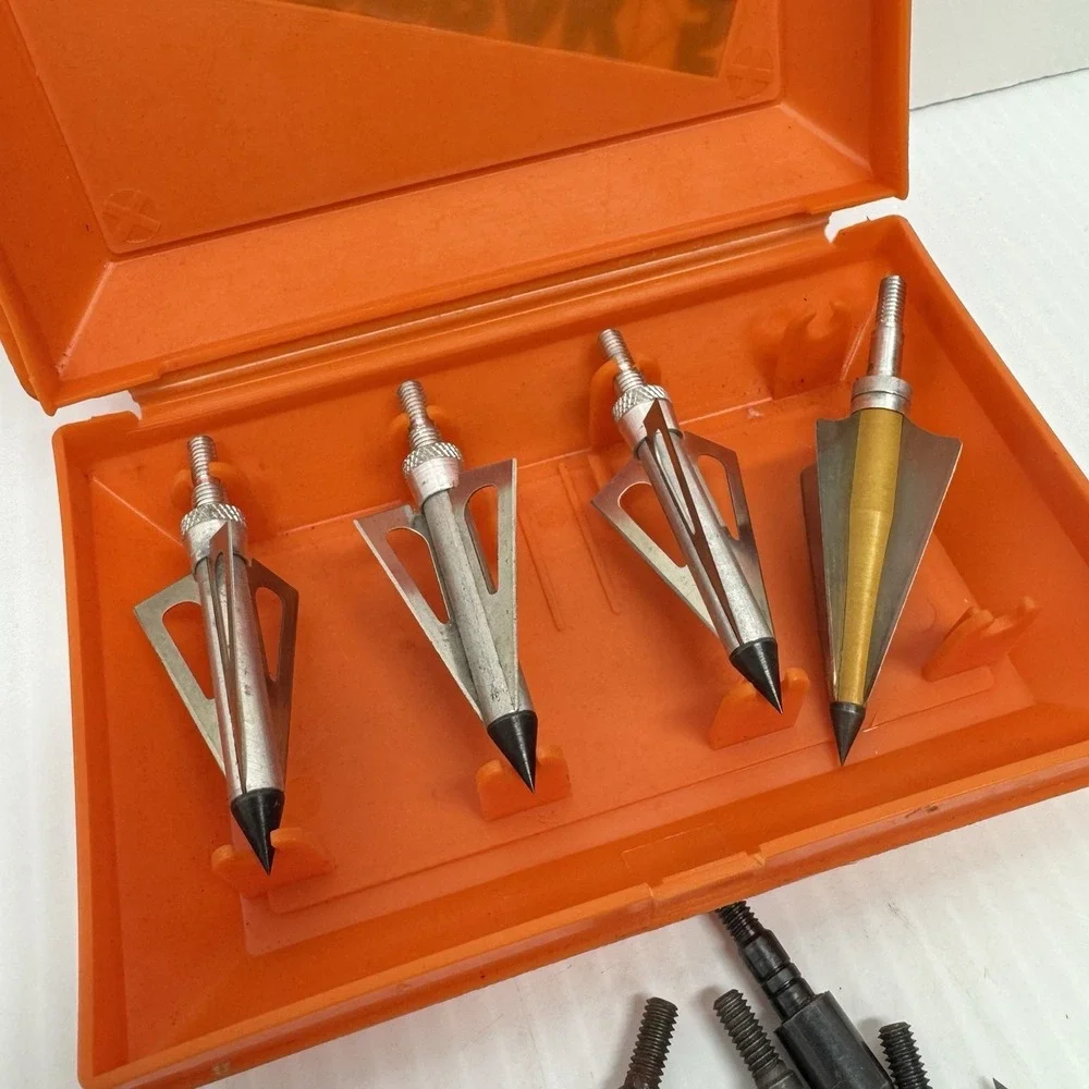 Razorback And Other Broadheads Plus Blades In Case Lot Of 5 & Extras